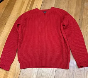 Meggi Red 100%‎ New Wool Hand Loomed Sweater Made in Germany Womens Large VTG thumbnail 1