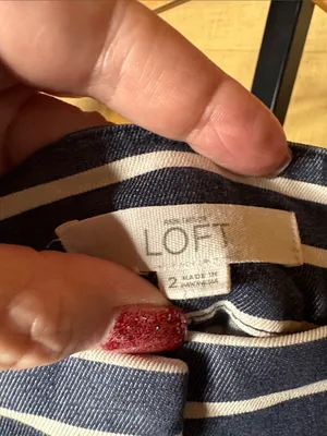 LOFT Riviera Shorts Navy White Stripe Tailored Stretch Shorts Size 2 Coastal thumbnail 4