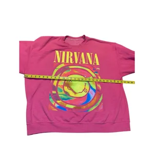Urban Outfitters X Nirvana Oversized Sweatshirt‎ Spiral Smile Face Pink Crewneck thumbnail 8