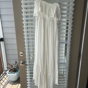 Lush Clothing White Long smocked jumpsuit thumbnail 2