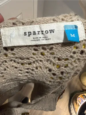 Anthropologie brand SPARROW 100% Lambswool Beaded Collar Cardigan Sweater thumbnail 7