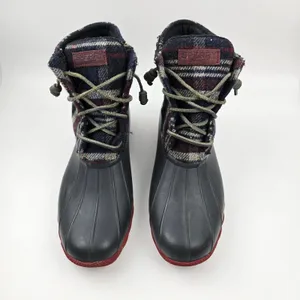 Sperry Saltwater Duck Boots Womens‎ 10 M Blue Red Wool Plaid Waterproof Rubber thumbnail 6