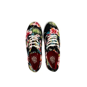 Vans Shoes Authentic 'Hawaiian Floral' Black Canvas Sneakers Size Women's 7.5 thumbnail 4