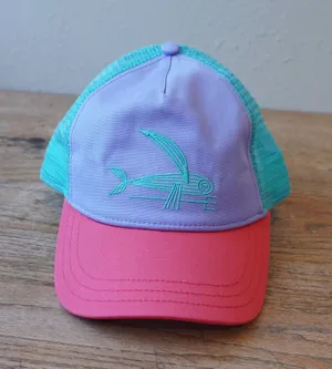 Patagonia OSFM Trucker Hat Unisex Purple Pink Excellent Flying Fish Snapback thumbnail 1