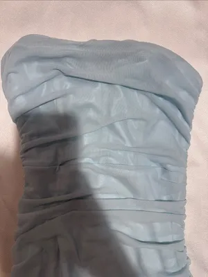 Princess Polly Strapless Baby Blue Ruched Bodycon Dress thumbnail 3