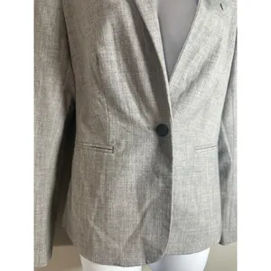 Banana Republic Grey Single Button Blazer Jacket‎ Heathered Size 8 Professional thumbnail 4