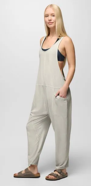 Prana Mindful Movement Jumpsuit Organic Cotton Blend Almond Size Large thumbnail 1