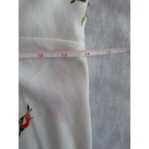 NWT Zara Midi Dress Womens S White Red Rose Floral V-Neck Flutter Sleeve Flowy thumbnail 9