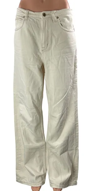 Free People We The Free Womens White High Rise Wide Leg Denim Jean Pants Size 29 thumbnail 1