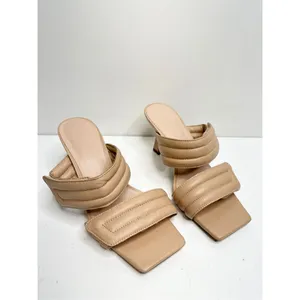 Abound Sandals Size 4 Qarly Heeled Tan Square Toe Slip‎ On Heels thumbnail 6