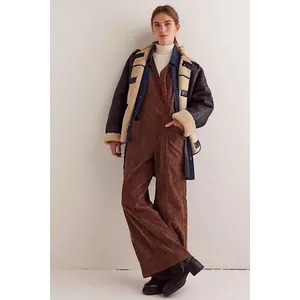 We The Free People NWT Nico Faux Suede One-Piece Jumpsuit XS Brown Romper thumbnail 4