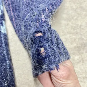 Paris Sport Club Universal Cardigan Womens‎ S Vintage Blue Fair Isle Grandmacore thumbnail 5
