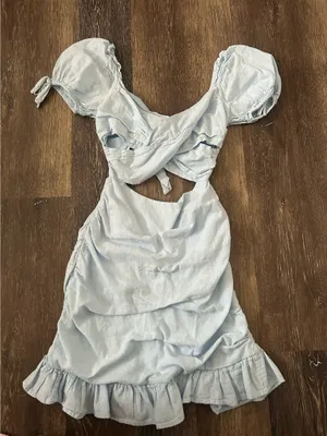 Amazon blue cut out dress thumbnail 2