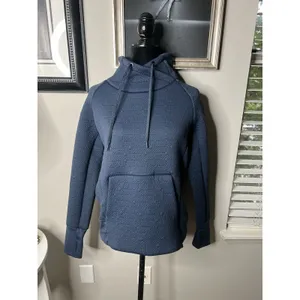 Athleta Sweatshirt Jacquard Elevation Blue Textured Mock Neck Pullover Sz. S thumbnail 4