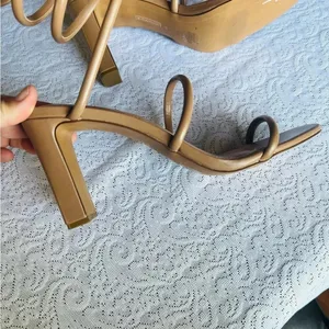 STEVEN By Steve Madden New York Jaidin Ankle Wrap Heel in Nude Strappy Sandal Size 11 thumbnail 5