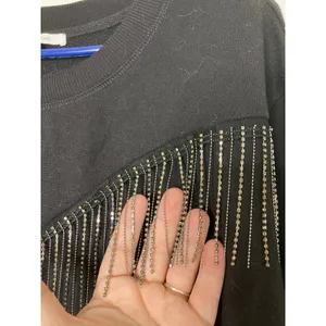 Maurices Rhinestone Fringe Sweatshirt Womens XL Black Excellent Western Pullover thumbnail 2