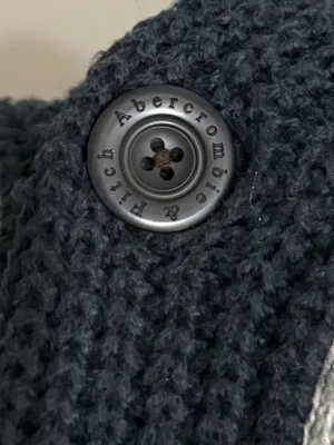 Abercrombie & Fitch Womens M Navy Gray Moose Shawl Collar Cardigan Sweater thumbnail 9