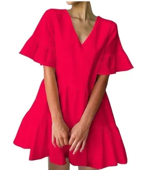 NWT Womens Fancyinn Red Flutter Sleeve Dress - Sz XS - Read Description thumbnail 1