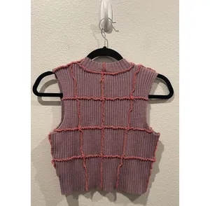 THE RAGGED PRIEST Unfazed Knit Purple Pink Tank Top thumbnail 4
