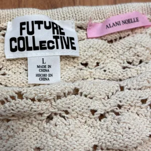 Future Collective Alani Noelle Open Crochet Swim Cover-up Womens‎ L Halter Boho thumbnail 6