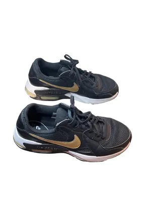 Nike Air Max Excee womans black gold leather low top sneakers sz 9.6 SKU 10-391 thumbnail 3