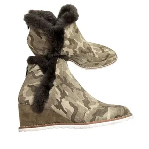 Pelle‎ Moda Boots Size 6.5 Erin Faux Fur Trim Wedge Camouflage Zip Booties thumbnail 10