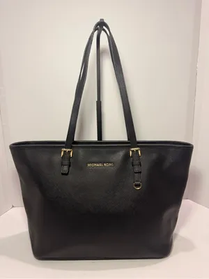 Michael Kors Black Leather Tote with Gold Hardware thumbnail 14