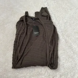 NWT Womens Plus Size Torrid Slub Drape Front Cardigan Dark Brown Size 00 thumbnail 2