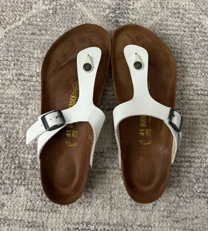 White Birkenstock Sandals thumbnail 1