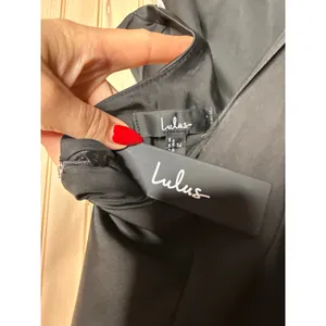 NWT Lulus Gorgeous Endeavor Black Satin Halter Mini Slip Dress Backless Party M thumbnail 6