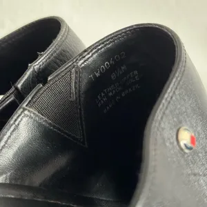 TOMMY HILFIGER Vintage 90s Y2K Black Leather Chunky Platform Slip On Clog Mules thumbnail 12