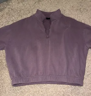 PacSun Purple Cropped Quarter-Zip thumbnail 1