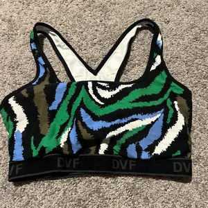 Diane Von‎ Furstenberg Target Disco Zebra Green Racerback Sports Bra L thumbnail 6