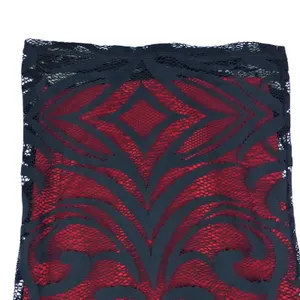 Bisou Bisou Michele Bohbot Pencil Skirt XS Red Black Lace Midi Gothic Vamp Y2K thumbnail 5