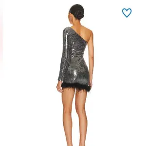 NWT Superdown Revolve Cecelia One Shoulder Sequin Feathers Mini Dress Formal thumbnail 5