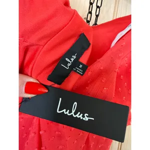 NWT Lulus Lulus Valonia Red Orange Ruffled Clip Dot Empire Waist Midi Dress Sz M thumbnail 8