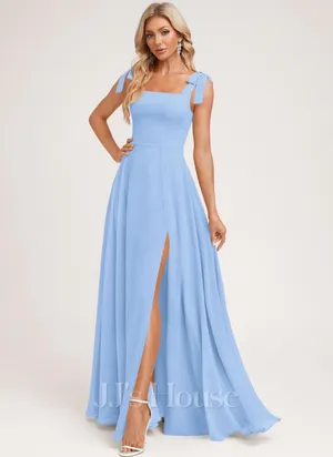JJ's House Yaxeni Light Blue A-Line Square Chiffon Dress #302682 thumbnail 3