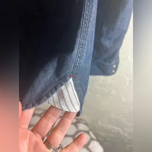Dickie’s Denim Button-Up Shirt with pearl buttons, cuff and side detail- awesome thumbnail 7