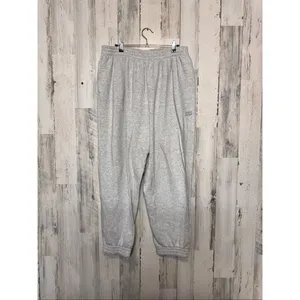 PINK Victoria’s Secret Light Gray High-Rise Fleece Joggers Women’s XL thumbnail 2