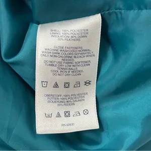 Lands End Turquoise Puffer Vest Down Feather Quilted Zip Up Womens XL 18 Outdoor thumbnail 12