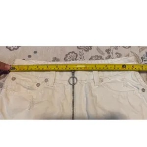Free People We The Free White "Zip It Up" Denim Mini Skirt - Size 24 thumbnail 4