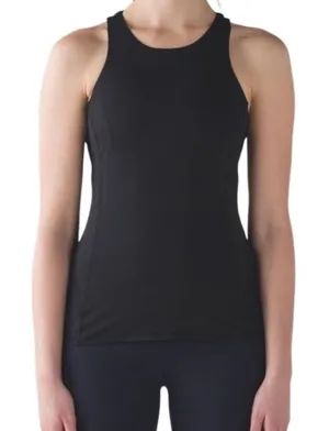 Size 6 Lululemon Body Con Tank Black with Mesh Back thumbnail 1