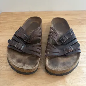Birkenstock Granada Buckle Sandals Brown Oiled Leather EU 40 Soft Footbed 9-9.5 thumbnail 2