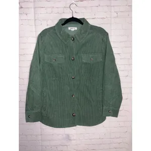 ONeill Tidal Button-Up Jacket Womens Small‎ Green Corduroy Shacket Shirt Jacket thumbnail 3
