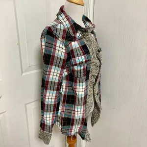 BKE Plaid Flannel Sweater Trim K3 thumbnail 3