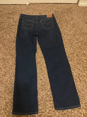 Levi's 724 High Rise Straight Jeans Size 33 Dark Blue Denim Zip Fly Red Tab thumbnail 3