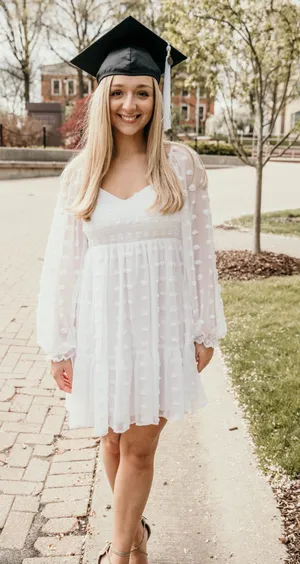 White Flowy Dress Size M thumbnail 1