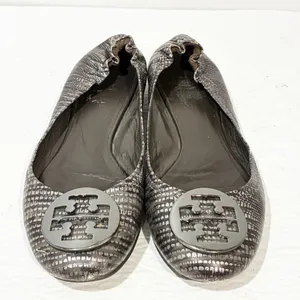 TORY BURCH Reva Lizard Embossed Leather Ballet Flats Size 9‎ thumbnail 3