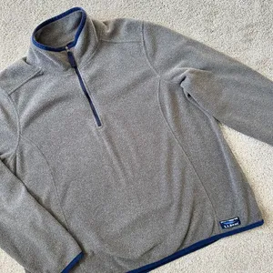 L.L. Bean 1/4 Zip Pullover Fleece Gray Outdoor Hiking Light Jacket Size XL thumbnail 9
