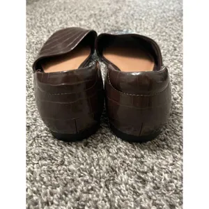 Old Navy Deep Brown Croc-Embossed Square-Toe d'Orsay Flats 8 thumbnail 8